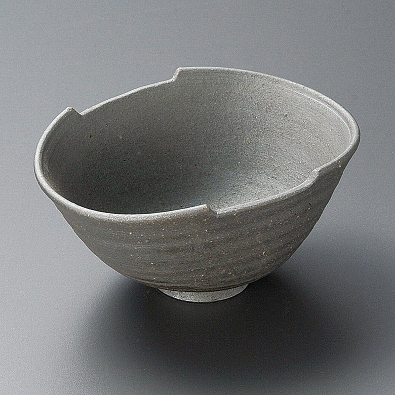 山万 04208-660 黒焼締筆かえし中鉢(信楽焼)  1個（ご注文単位1個）【直送品】