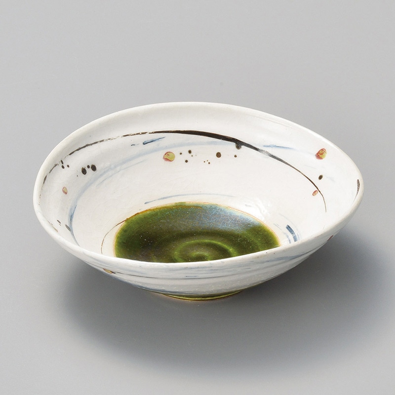 山万 04407-570 織部スパイラル六寸鉢  1個（ご注文単位1個）【直送品】