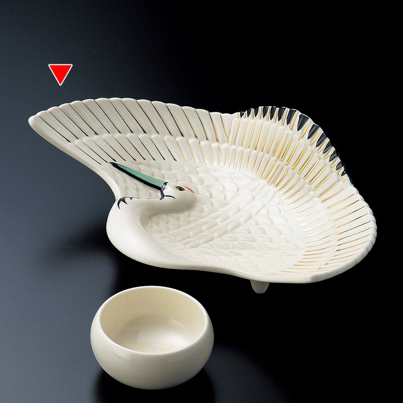 山万 04605-430 高らいツル向付  1個（ご注文単位1個）【直送品】