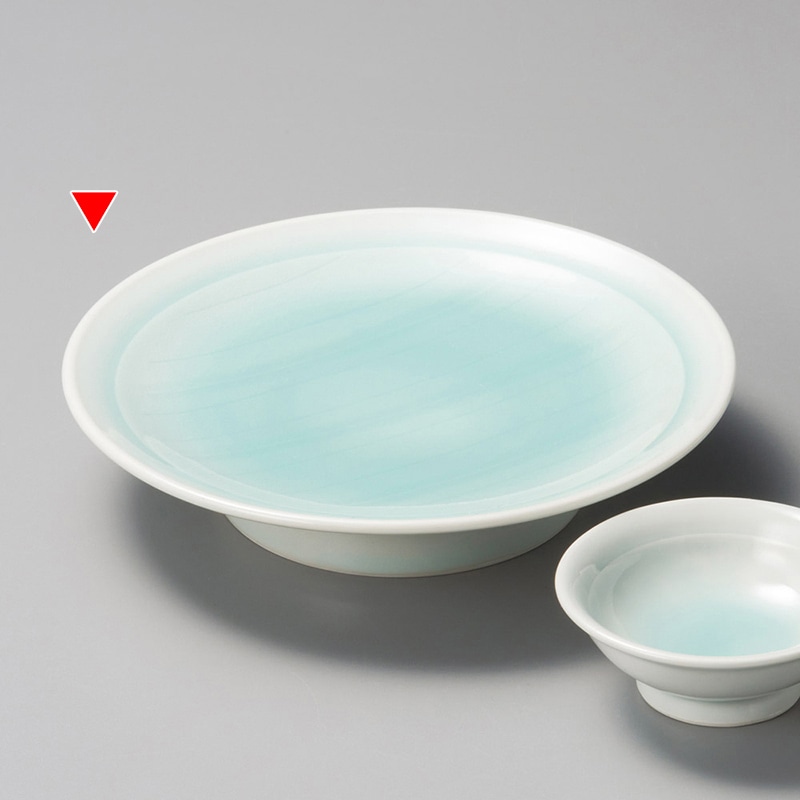 山万 04616-140 青白磁高台6.0皿  1個（ご注文単位1個）【直送品】