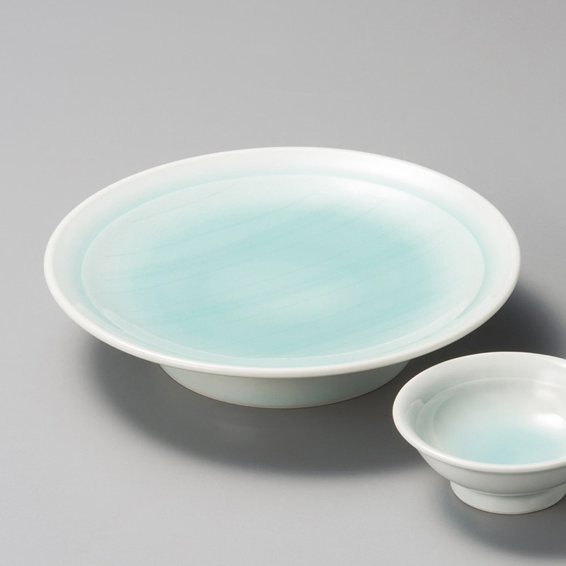 山万 04617-140 青白磁高台5.0皿  1個（ご注文単位1個）【直送品】