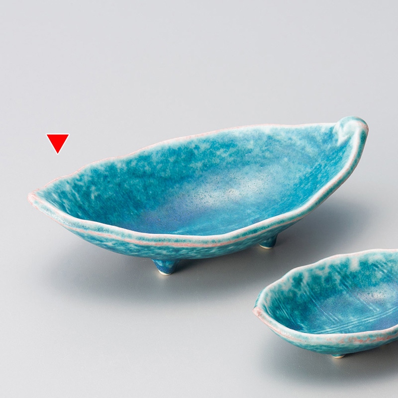 山万 04634-130 紺彩葉型向付  1個（ご注文単位1個）【直送品】