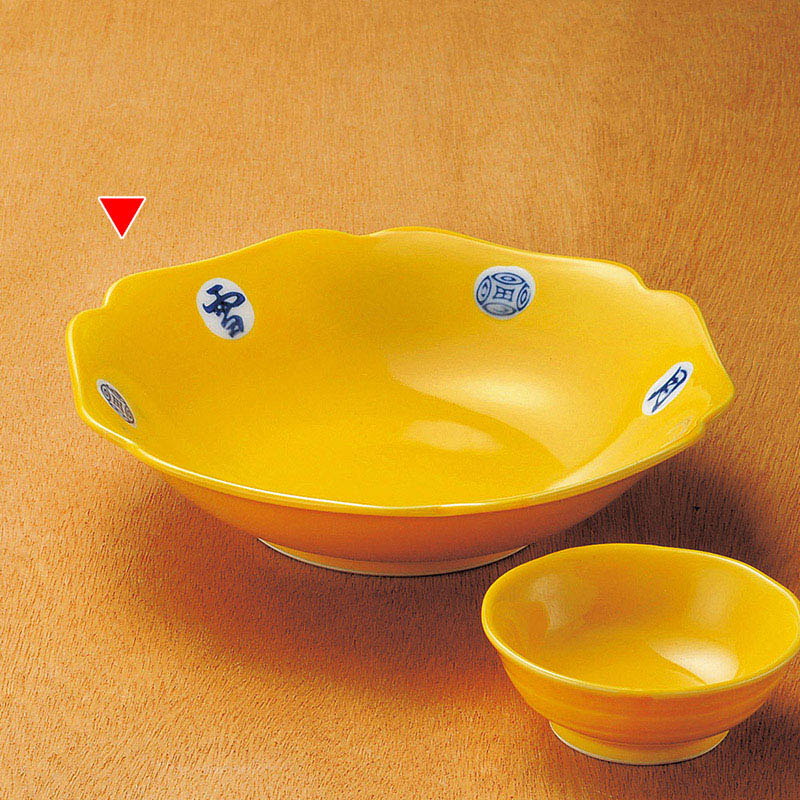 山万 04721-140 黄釉雪月花6.0鉢  1個（ご注文単位1個）【直送品】