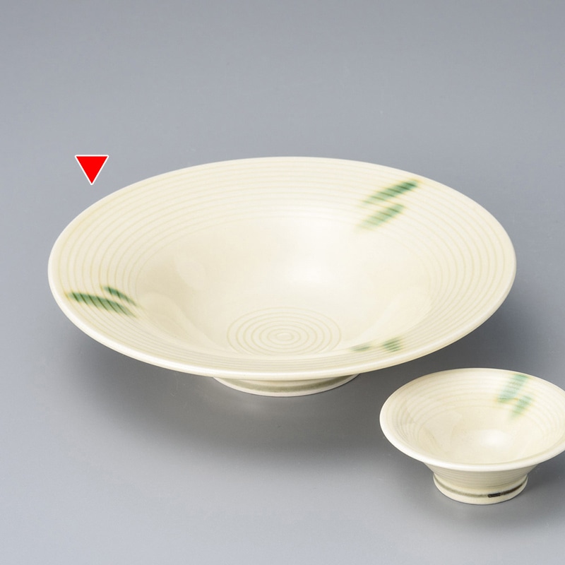 山万 04725-580 黄釉織部流し反り渦丸鉢(大)  1個（ご注文単位1個）【直送品】