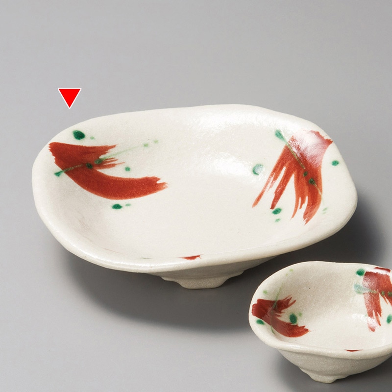 山万 04731-470 染付赤絵刷毛目三つ足向付  1個（ご注文単位1個）【直送品】