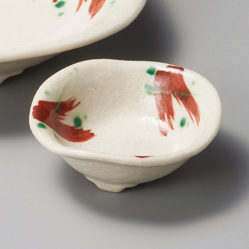 山万 04732-470 染付赤絵刷毛目三つ足千代久  1個（ご注文単位1個）【直送品】