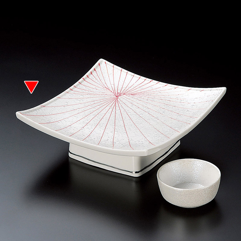 山万 04805-140 ピンク一珍ラスター正角高台向付 1個（ご注文単位1個）【直送品】