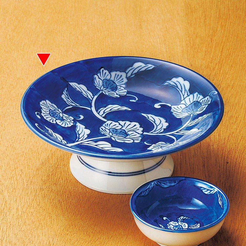 山万 04909-730 古染濃唐草 高台向付(有田焼) 1個（ご注文単位1個）【直送品】