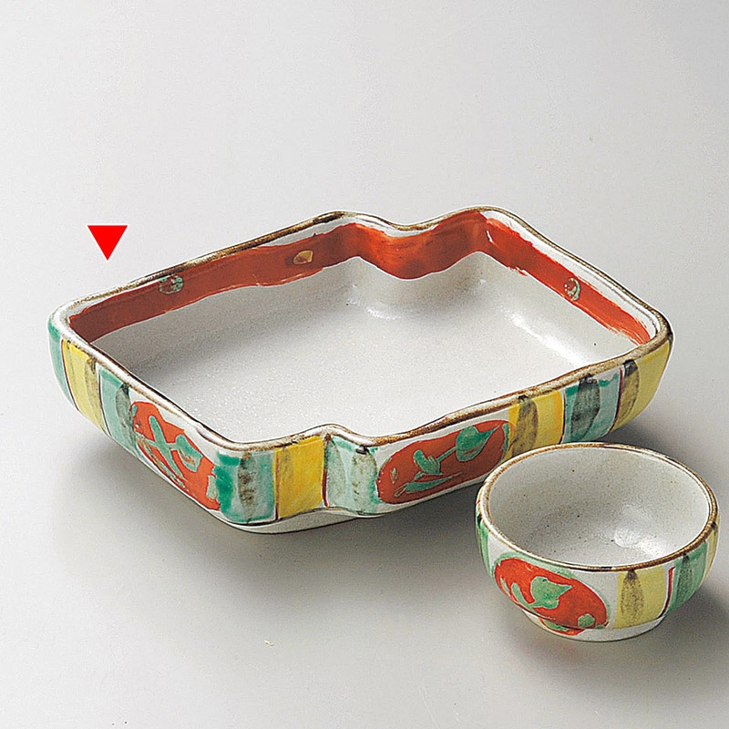 山万 04903-170 十草赤丸紋刺身鉢  1個（ご注文単位1個）【直送品】