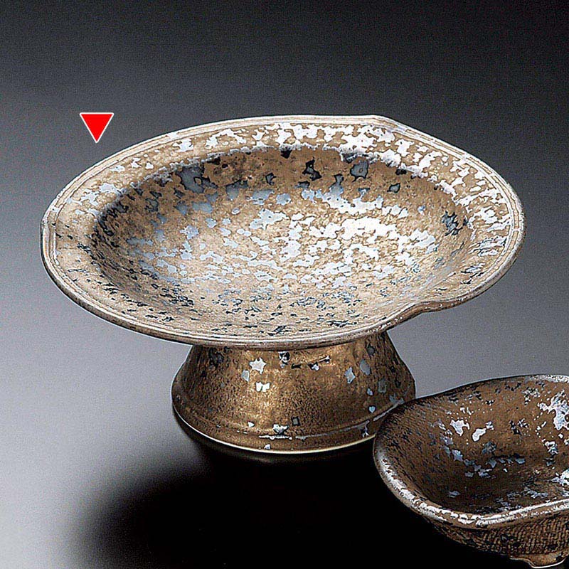 山万 04917-130 金結晶三ッ押高台刺身皿  1個（ご注文単位1個）【直送品】