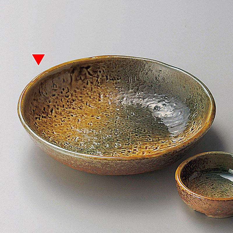 山万 04927-580 黄瀬戸織部刺身鉢  1個（ご注文単位1個）【直送品】