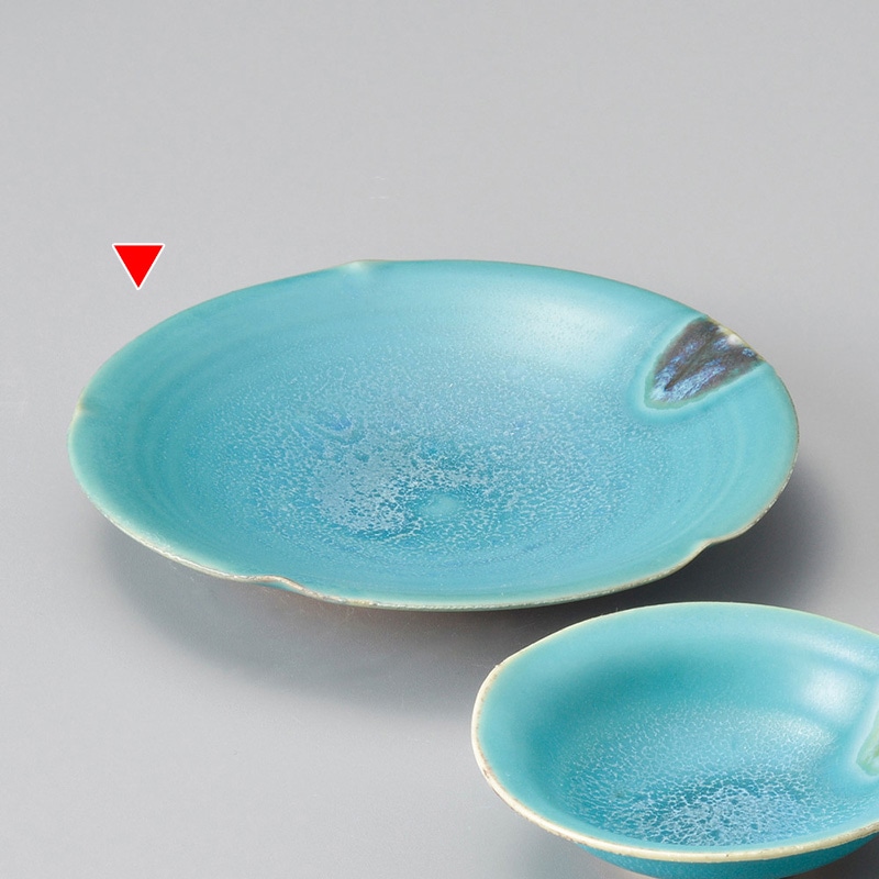 山万 05025-570 トルコブルーたわみ刺身皿 1個(ご注文単位1個)【直送品】