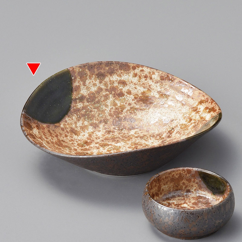 山万 05029-130 信楽織部たわみ型向付  1個（ご注文単位1個）【直送品】