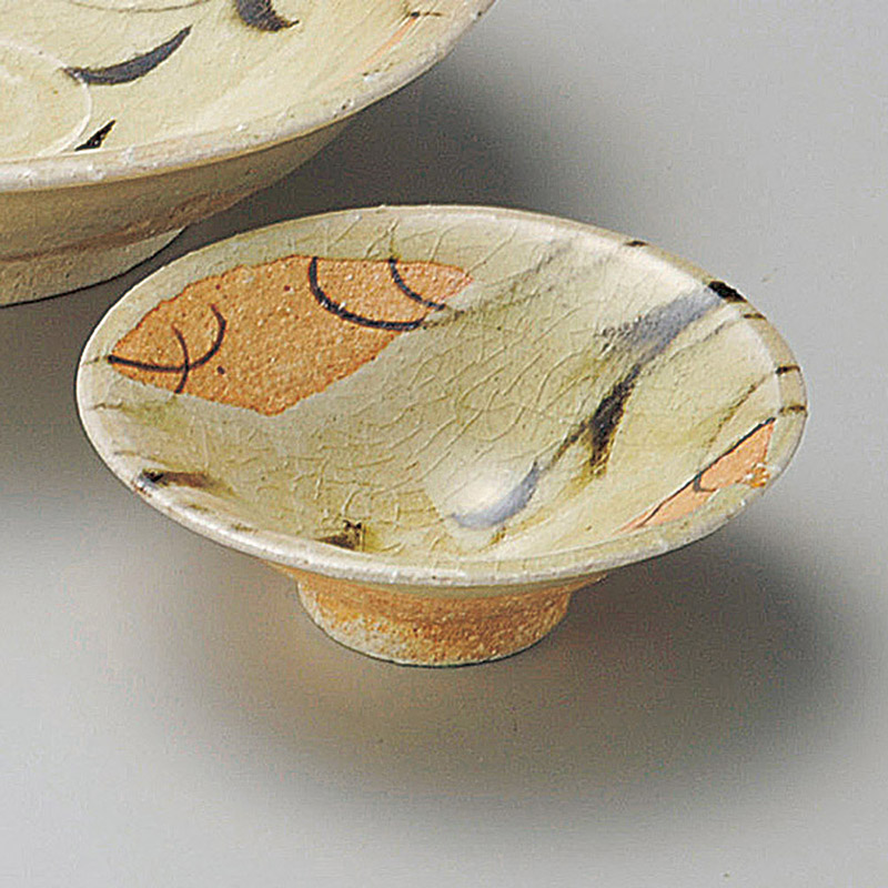 山万 05022-170 黄灰釉草花紋千代久  1個（ご注文単位1個）【直送品】