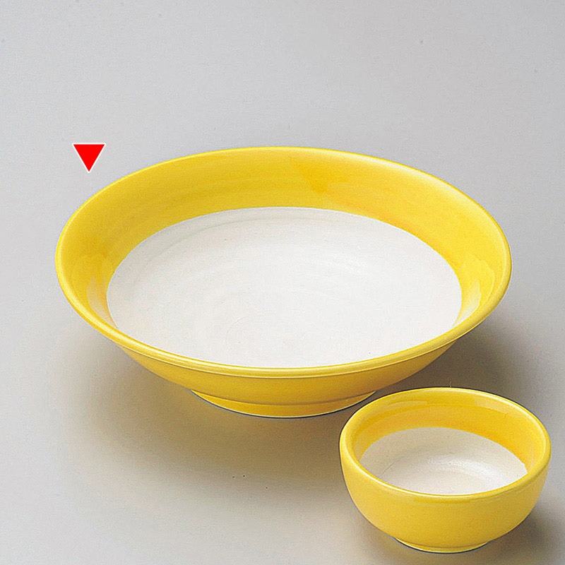 山万 05121-550 黄白刺身鉢  1個（ご注文単位1個）【直送品】