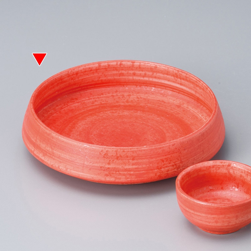 山万 05015-170 朱赤巻くくり鉢(小)  1個（ご注文単位1個）【直送品】