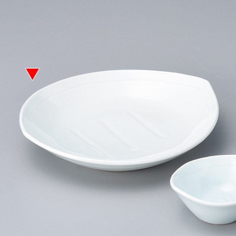 山万 05137-550 青白磁罫書刺身鉢  1個（ご注文単位1個）【直送品】