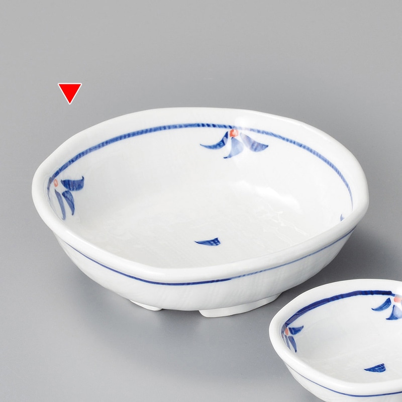 山万 05217-580 青い花刺身鉢  1個（ご注文単位1個）【直送品】