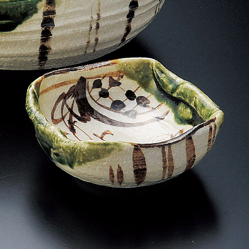 山万 05114-510 織部手押千代久(手造り)  1個（ご注文単位1個）【直送品】