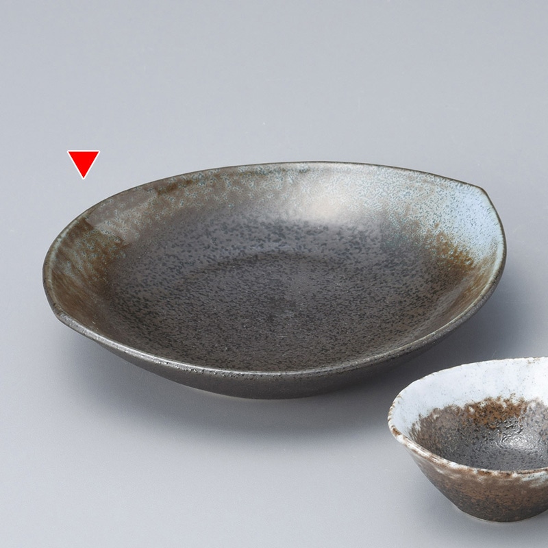 山万 05233-580 白吹黒水晶刺身鉢  1個（ご注文単位1個）【直送品】