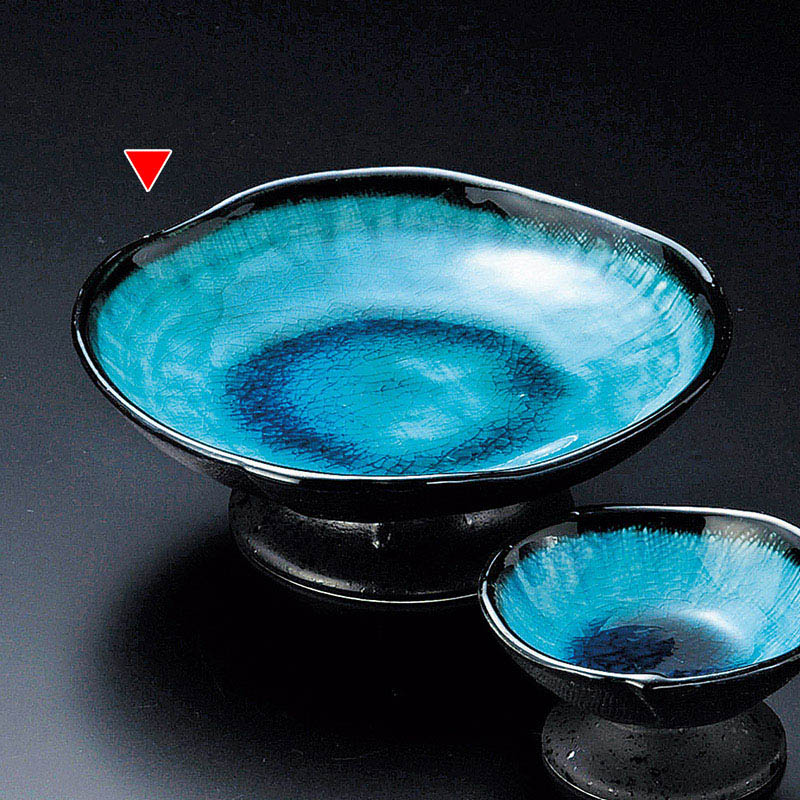 山万 05225-230 ぎやまん高台皿(大)  1個（ご注文単位1個）【直送品】