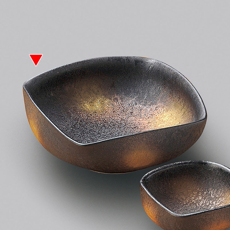 山万 05307-730 黒柚子結晶金彩向付(有田焼)  1個（ご注文単位1個）【直送品】