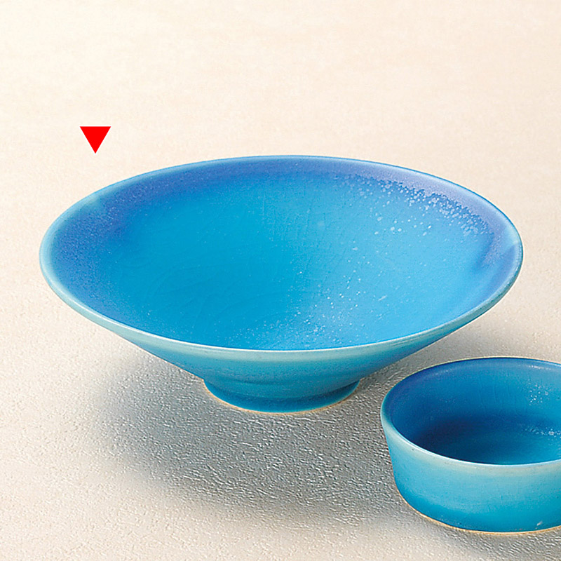 山万 05327-460 トルコブルー浅鉢  1個（ご注文単位1個）【直送品】