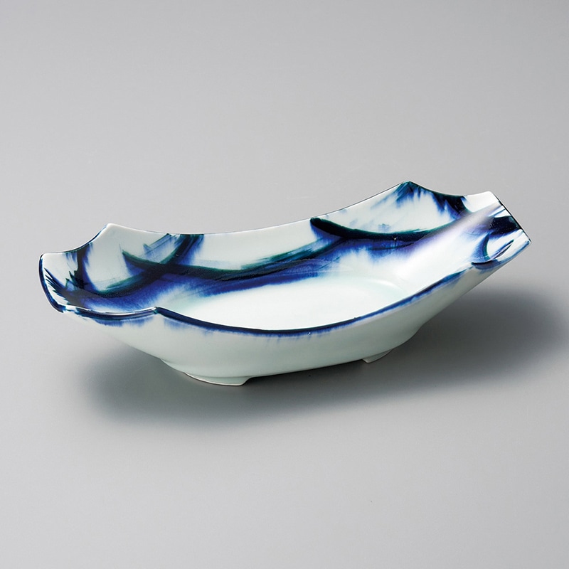 山万 05718-570 呉須刷毛目舟形向付  1個（ご注文単位1個）【直送品】