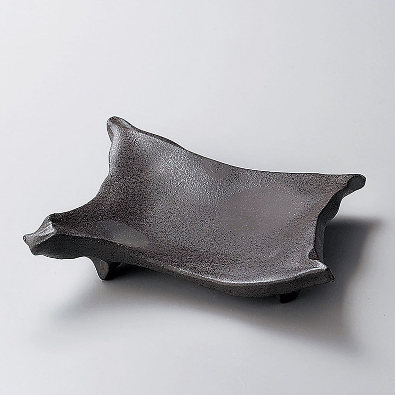 山万 05625-130 炭化土ちぎり角向付 60501 1個（ご注文単位1個）【直送品】