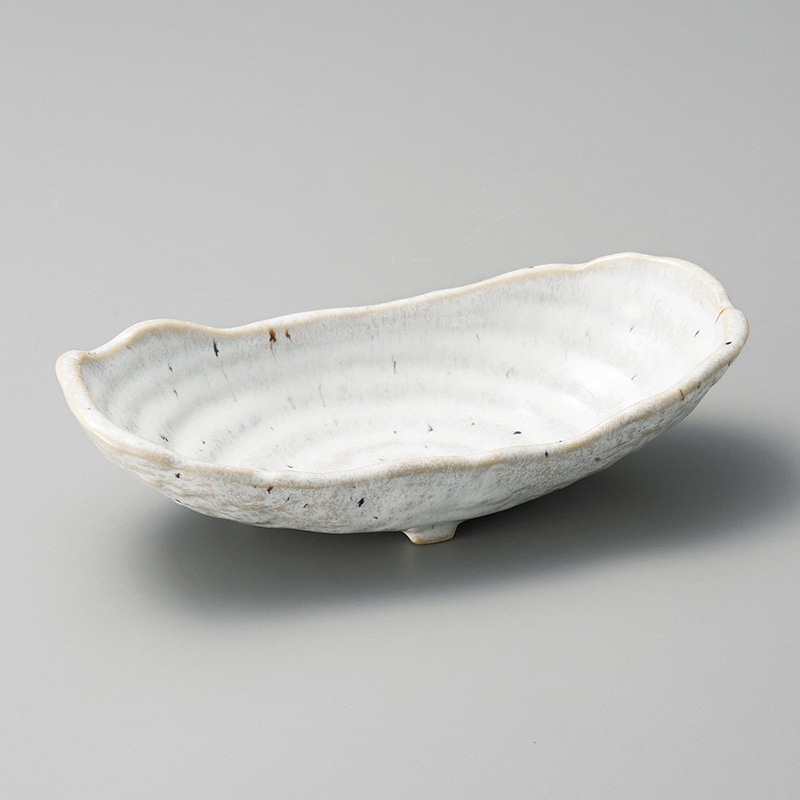 山万 05824-570 白うのふ舟型長鉢  1個（ご注文単位1個）【直送品】