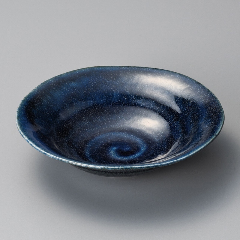 山万 05815-580 紺勾玉平鉢  1個（ご注文単位1個）【直送品】