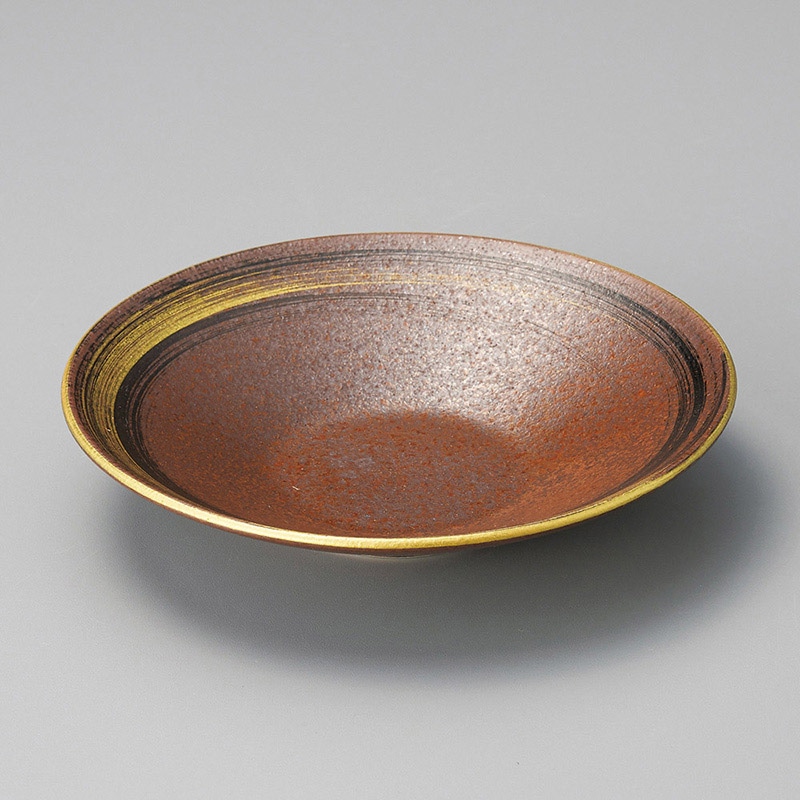 山万 06023-450 備前黒金刷毛6寸鉢  1個（ご注文単位1個）【直送品】