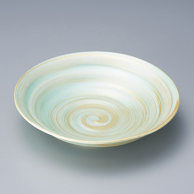 山万 06107-450 ヒワ釉金彩六寸浅鉢  1個（ご注文単位1個）【直送品】