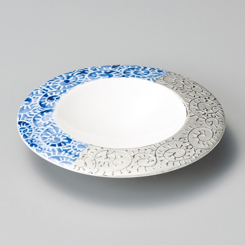 山万 05903-140 プラチナ唐草丸向付  1個（ご注文単位1個）【直送品】