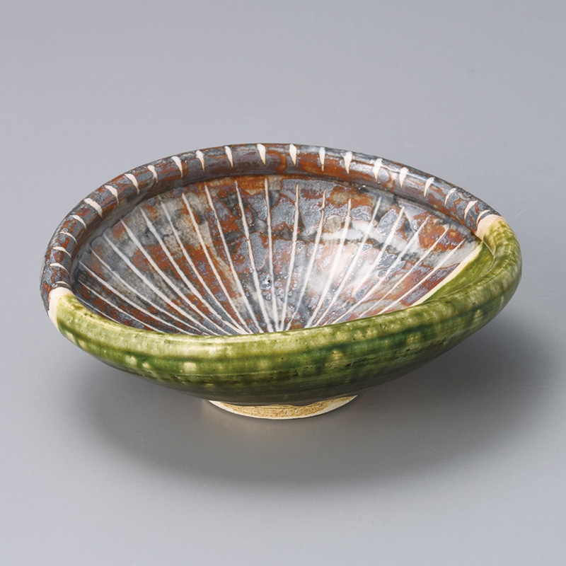 山万 06102-510 織部線紋玉渕中鉢  1個（ご注文単位1個）【直送品】