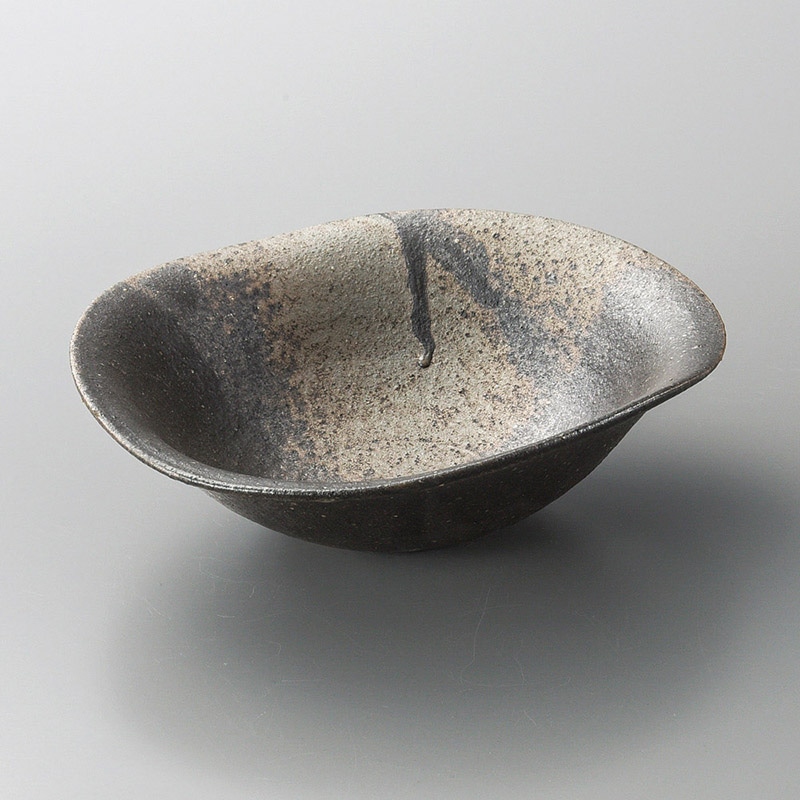 山万 05906-660 窯変6.3変形鉢(信楽焼)  1個（ご注文単位1個）【直送品】