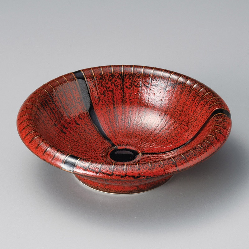 山万 06016-140 紅柚子天目十草彫5.5向付 1個(ご注文単位1個)【直送品】