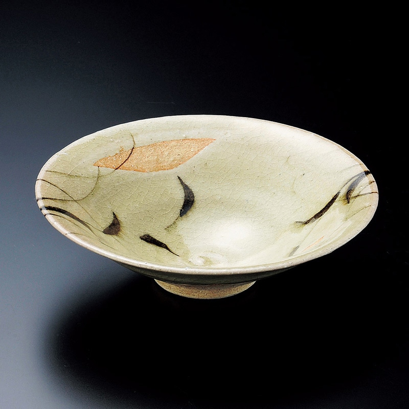 山万 06114-170 黄灰釉草花紋5.5向付 1個(ご注文単位1個)【直送品】