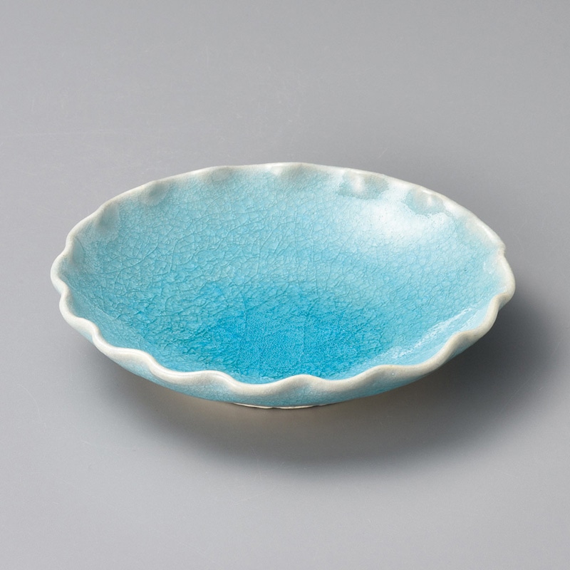 山万 06208-570 トルコブルー輪花5.8鉢 1個(ご注文単位1個)【直送品】