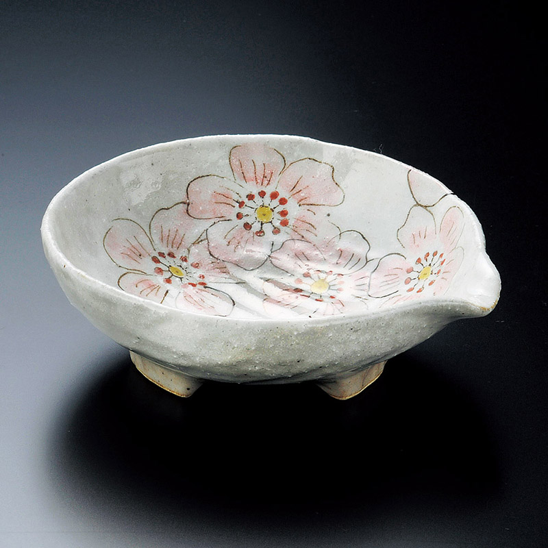 山万 06115-510 粉引彩花片口平鉢ピンク  1個（ご注文単位1個）【直送品】