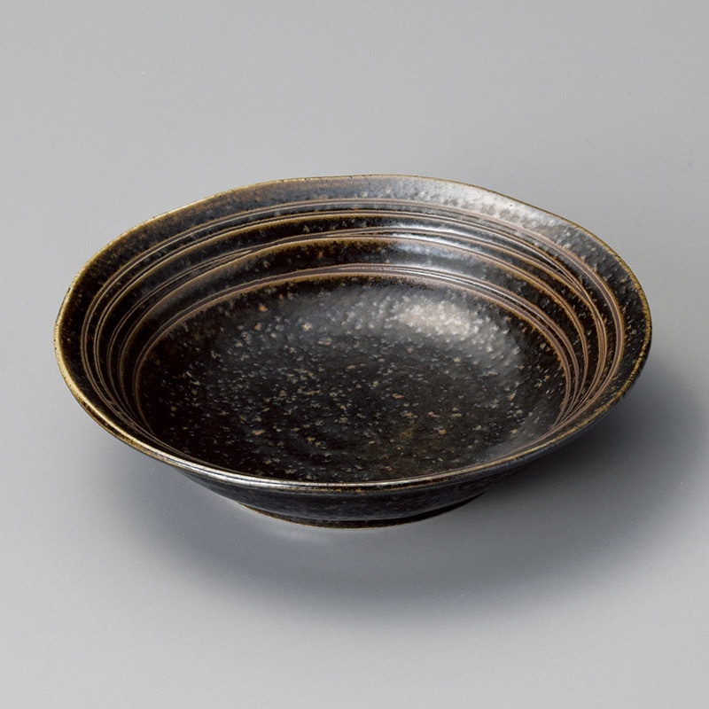 山万 07118-190 黒イラボらいん5.0浅鉢  1個（ご注文単位1個）【直送品】