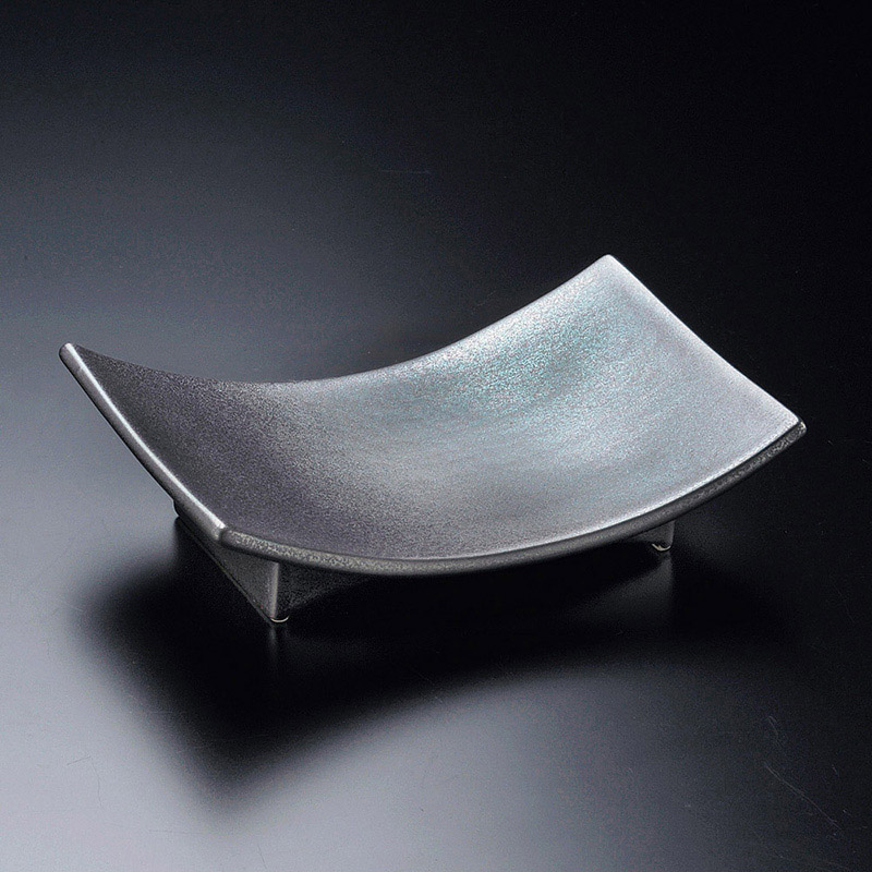 山万 06605-170 虹色筋彫高台皿  1個（ご注文単位1個）【直送品】