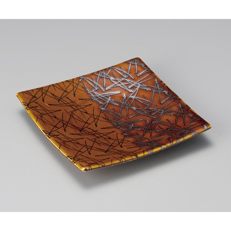 山万 06006-290 二色松葉正角皿  1個（ご注文単位1個）【直送品】