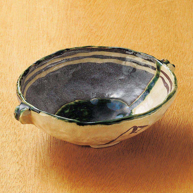 山万 06612-570 志野織部5.5手付鉢  1個（ご注文単位1個）【直送品】