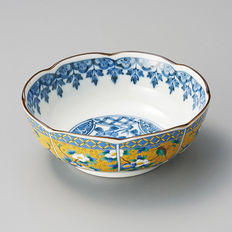 山万 06815-100 黄花鳥4寸鉢  1個（ご注文単位1個）【直送品】