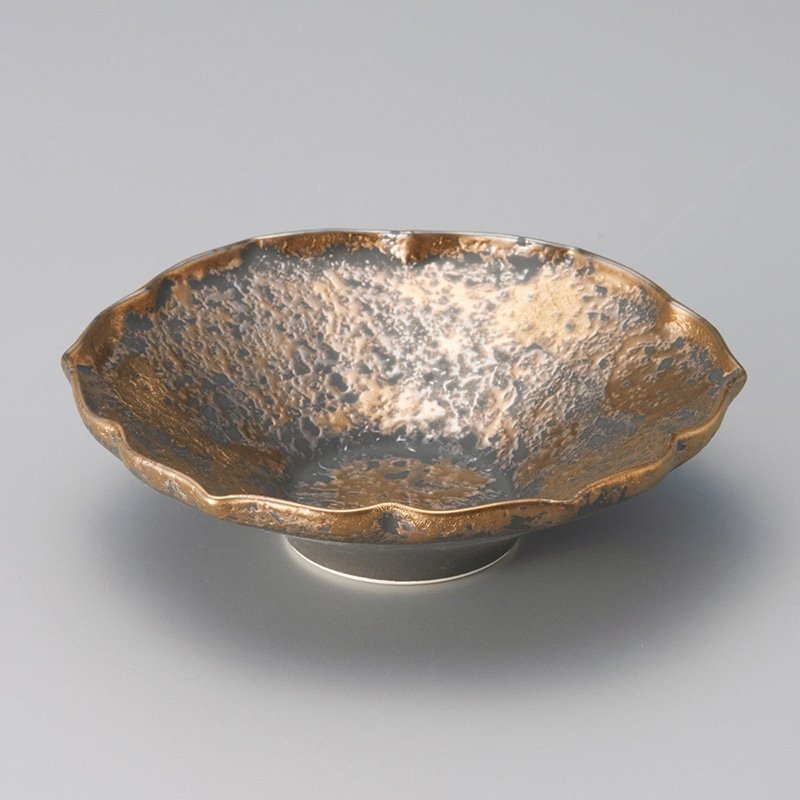 山万 06707-140 金タタキ桔梗型向付  1個（ご注文単位1個）【直送品】