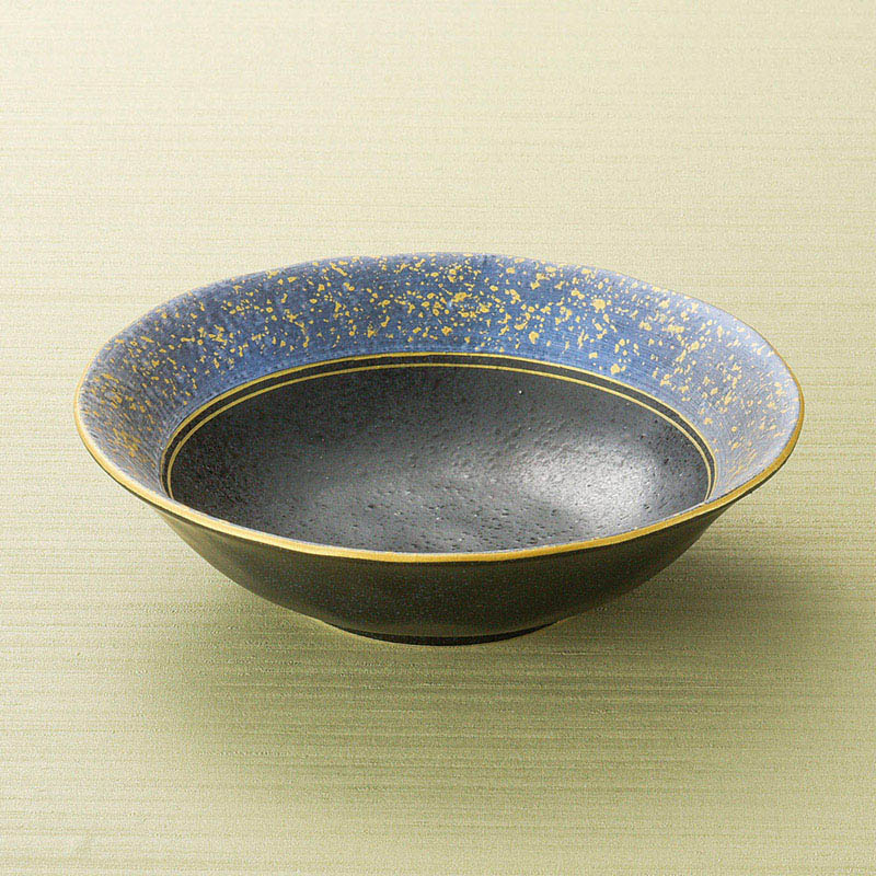 山万 06909-290 黒釉青金彩5.0浅鉢  1個（ご注文単位1個）【直送品】