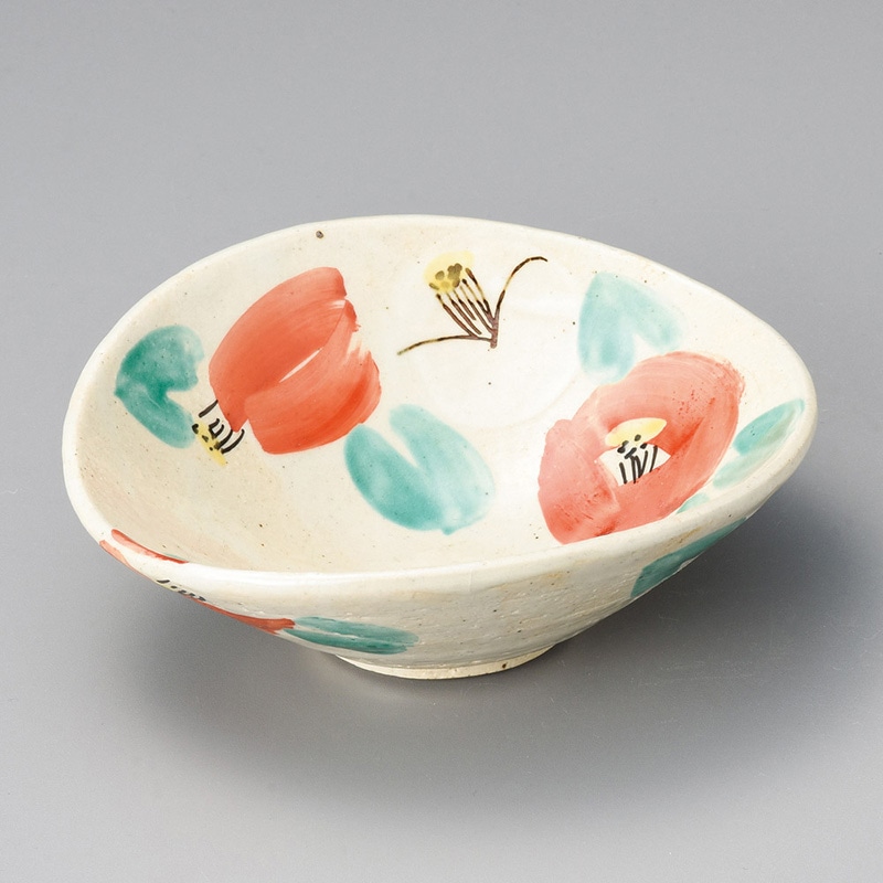 山万 07002-510 赤彩椿たわみ鉢  1個（ご注文単位1個）【直送品】