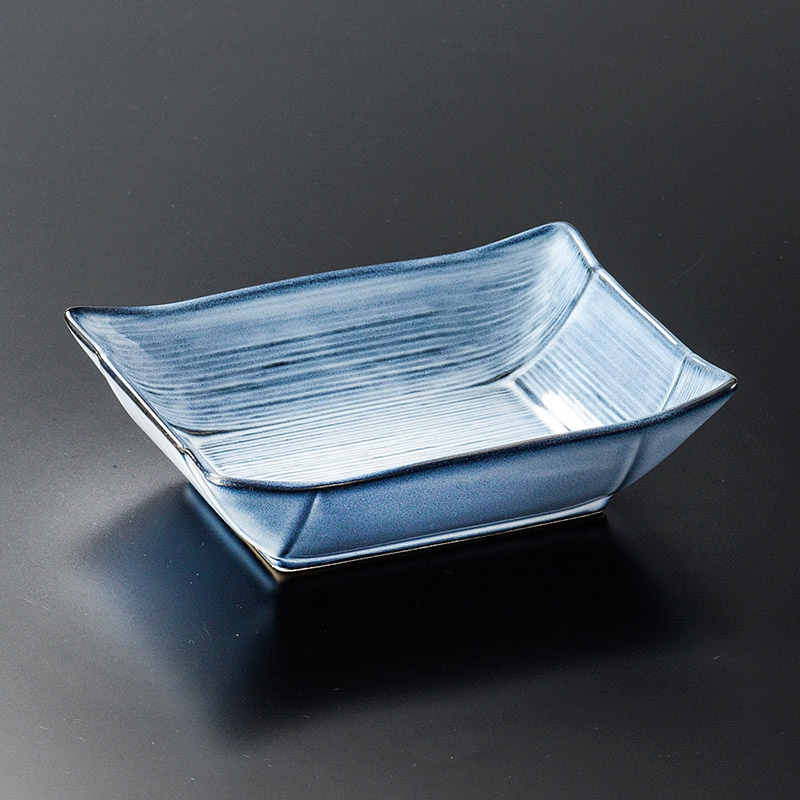 山万 07111-450 青カスミ長角向付  1個（ご注文単位1個）【直送品】