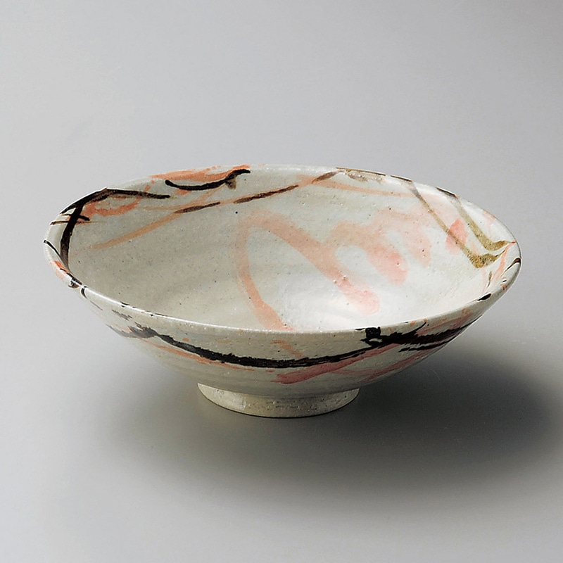 山万 07319-570 トビ紅釉浅鉢(大)  1個（ご注文単位1個）【直送品】